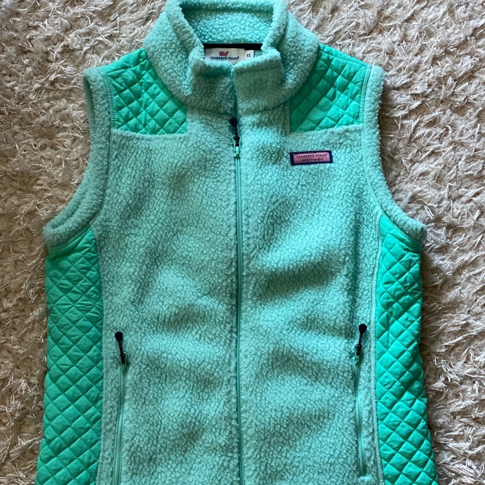 Women’s Vineyard Vines Sherpa Fleece Vest XS Blue